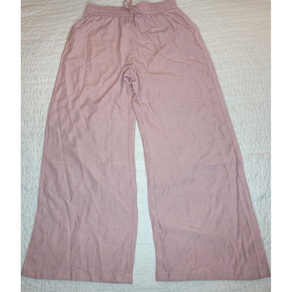 Halara High Waist Wide Leg Lounge Pants Pink Drawstring Med Cozystyle Lightweigt